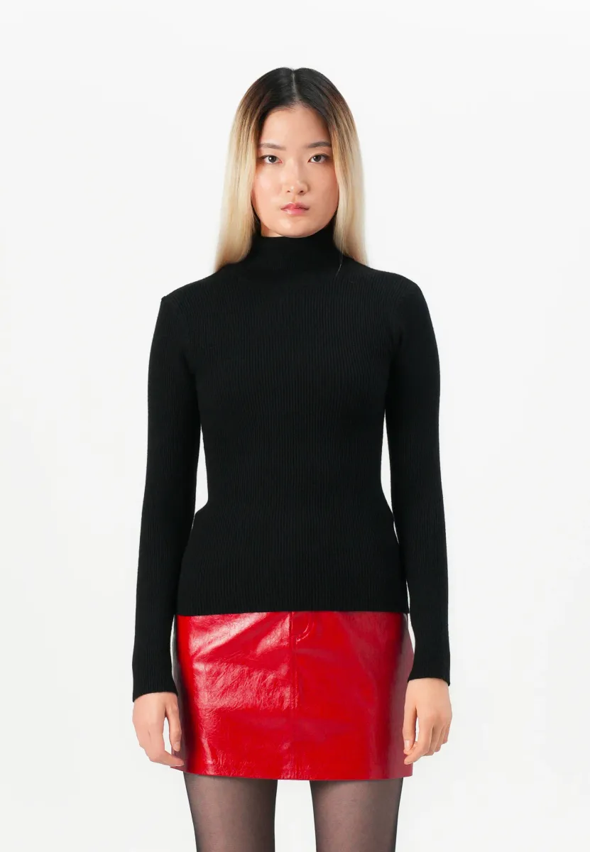 PCMIRA ROLLNECK - Strickpullover - black