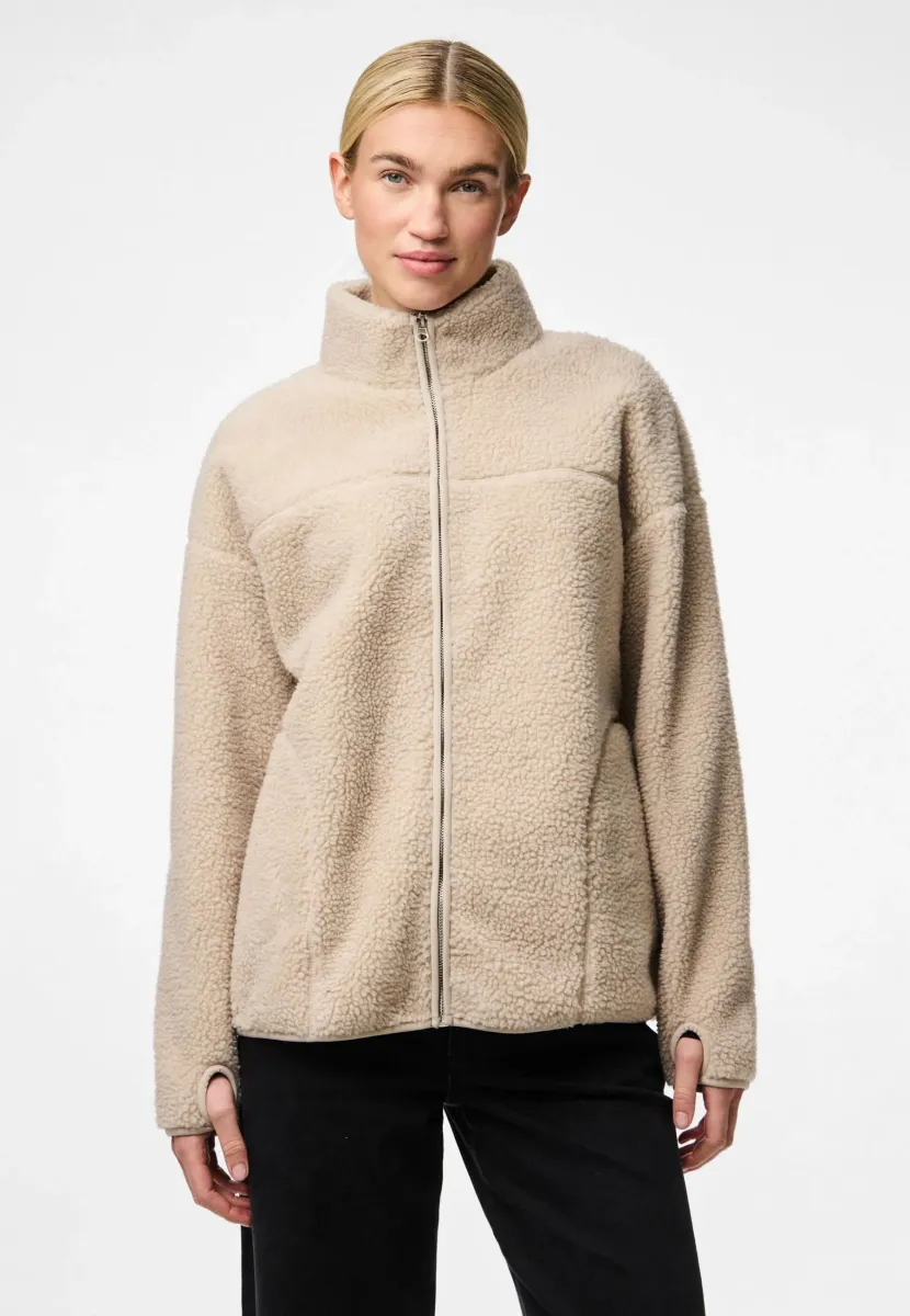 PCSADIA JACKET - Fleecejacke - silver gray