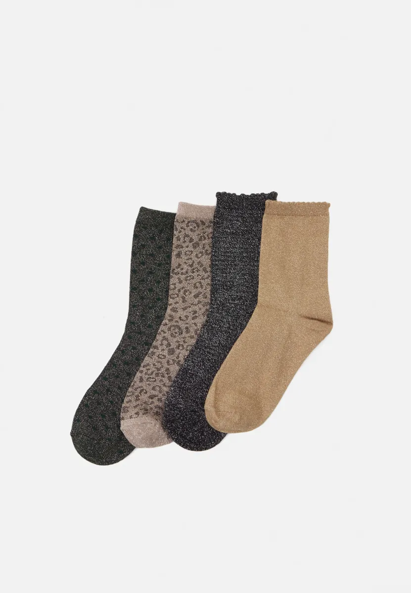 PCSEBBY GLITTER MIX SOCKS 4 PACK  - Socken - black