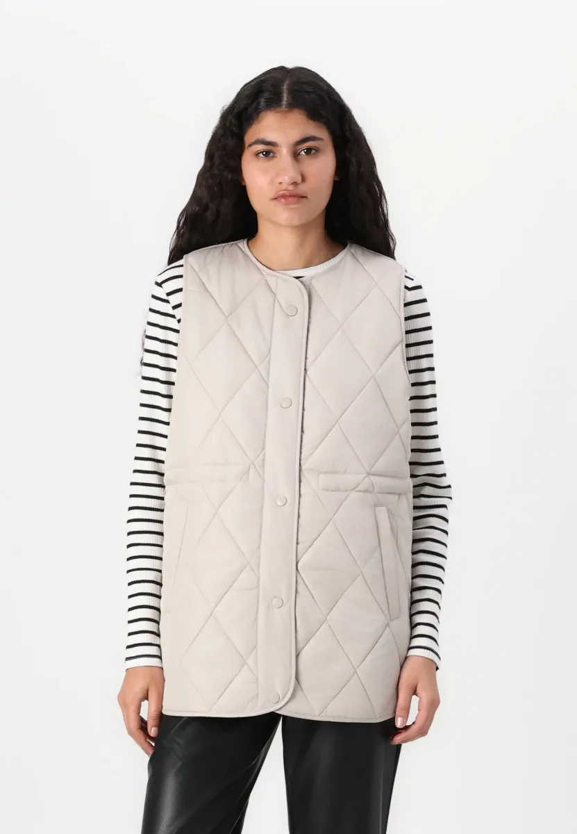 PCSTELLA QUILTED VEST - Weste - light grey