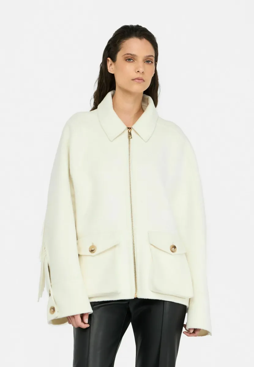 PEA WITH FRINGES - Leichte Jacke - white