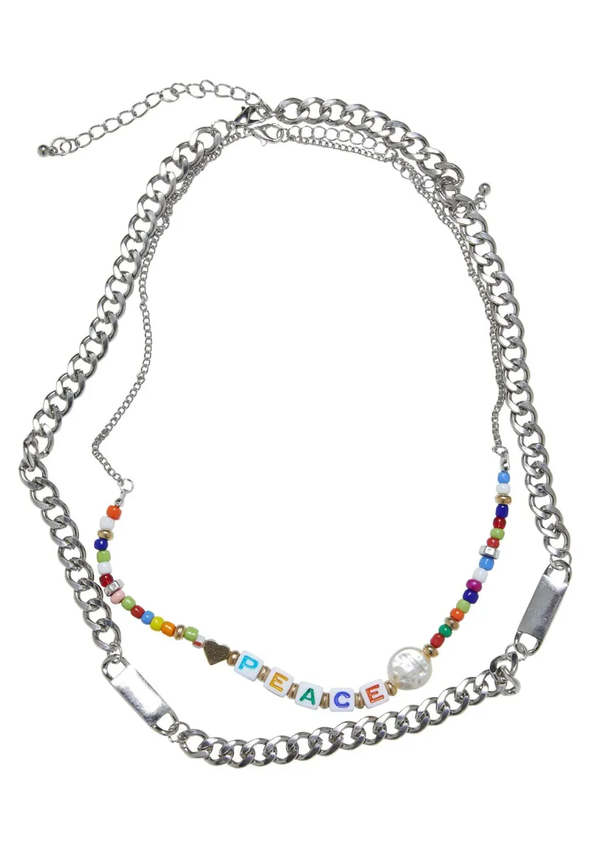 PEACE BEAD LAYERING 2-PACK - Halskette - silver coloured
