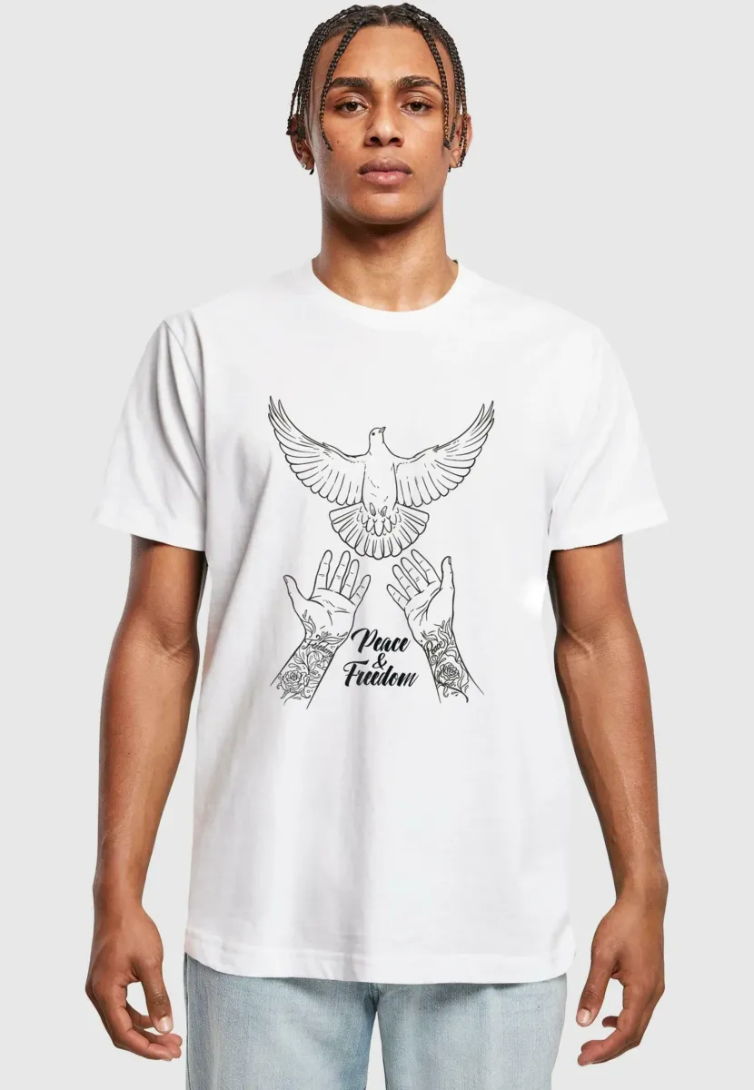 PEACE FREEDOM - T-Shirt print - white