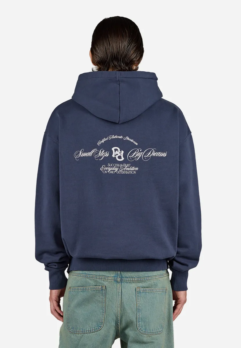 PECKERT HOODIE - Kapuzenpullover - washed indigo navy