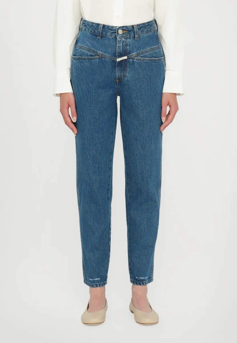 PEDAL PUSHER - Jeans Relaxed Fit - mid blue