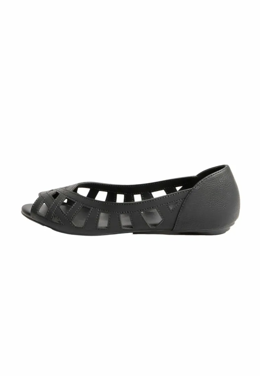 Peeptoe Ballerina - black