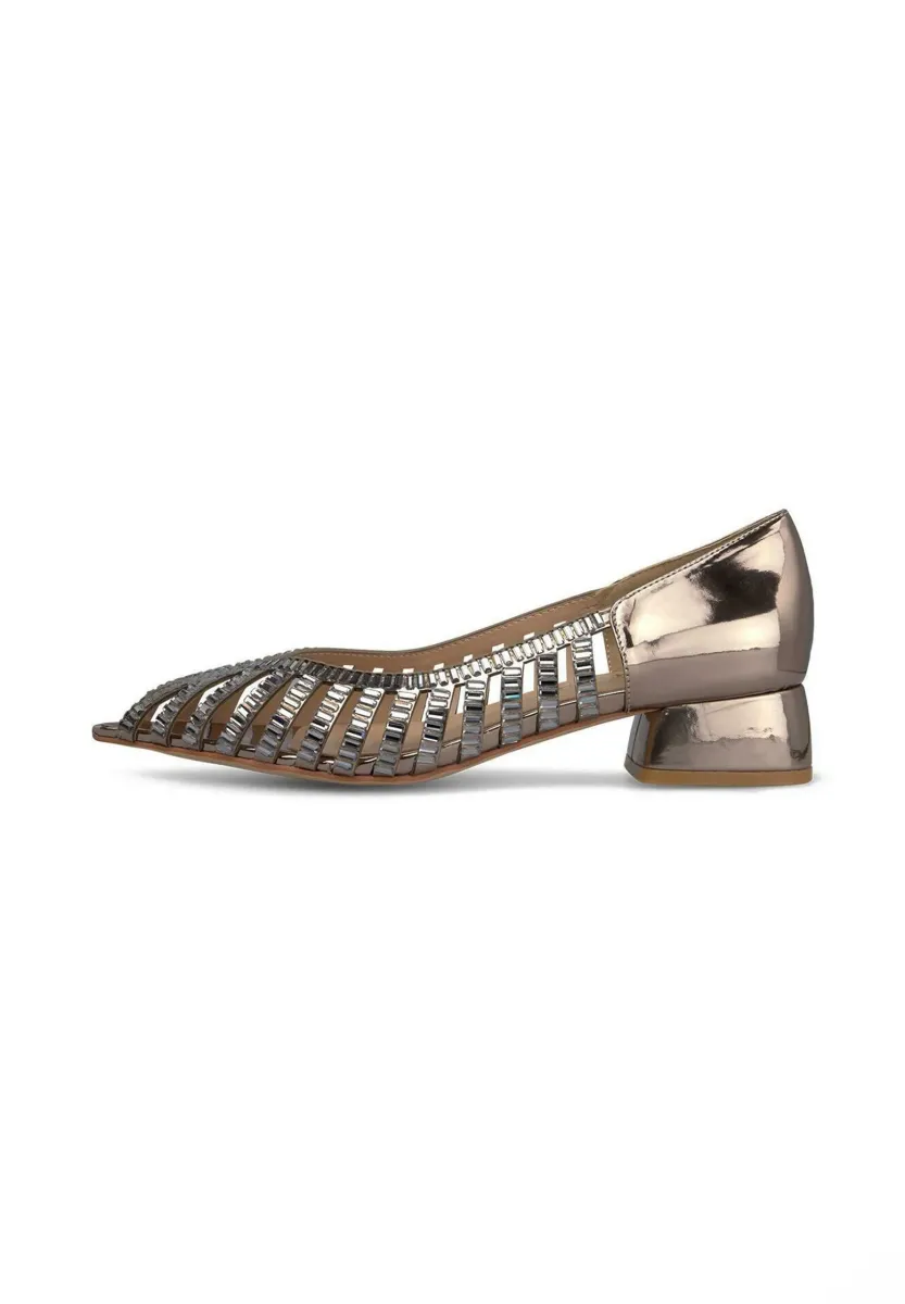 Peeptoe - Metallic Grey