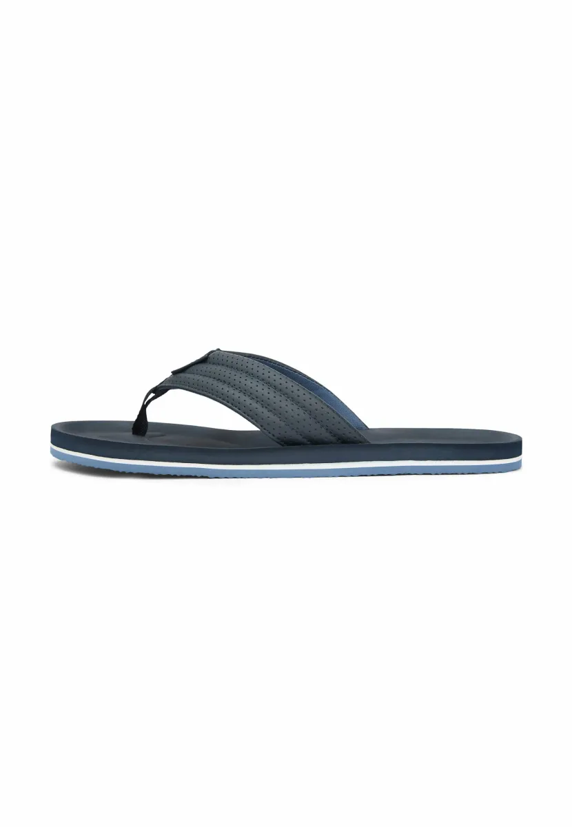 PERFORATED PADDED STRAP FLIP-FLOPS - Bade-Zehentrenner - navy blue