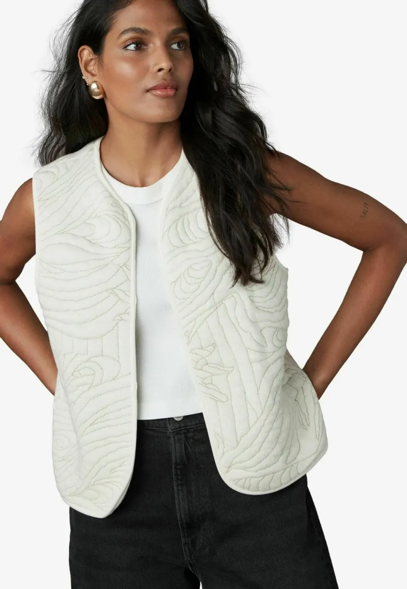 PETITE FIT  PATTERN STITCH - Weste - ecru