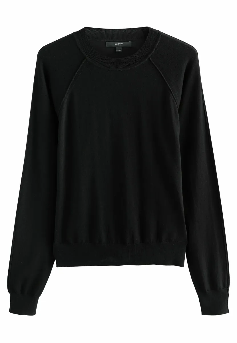 PETITE FIT - SOFT TOUCH CREW NECK - Strickpullover - black
