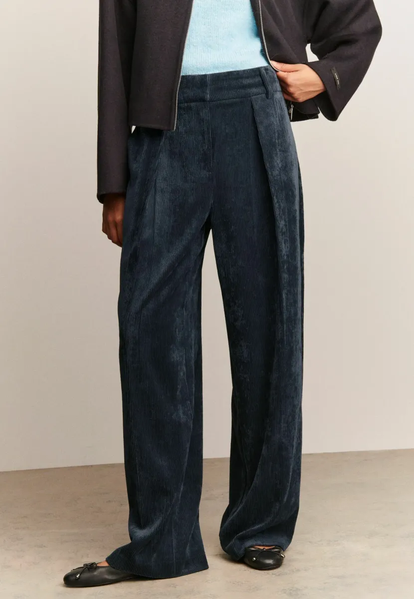 PETITE FIT - WIDE - Stoffhose - navy