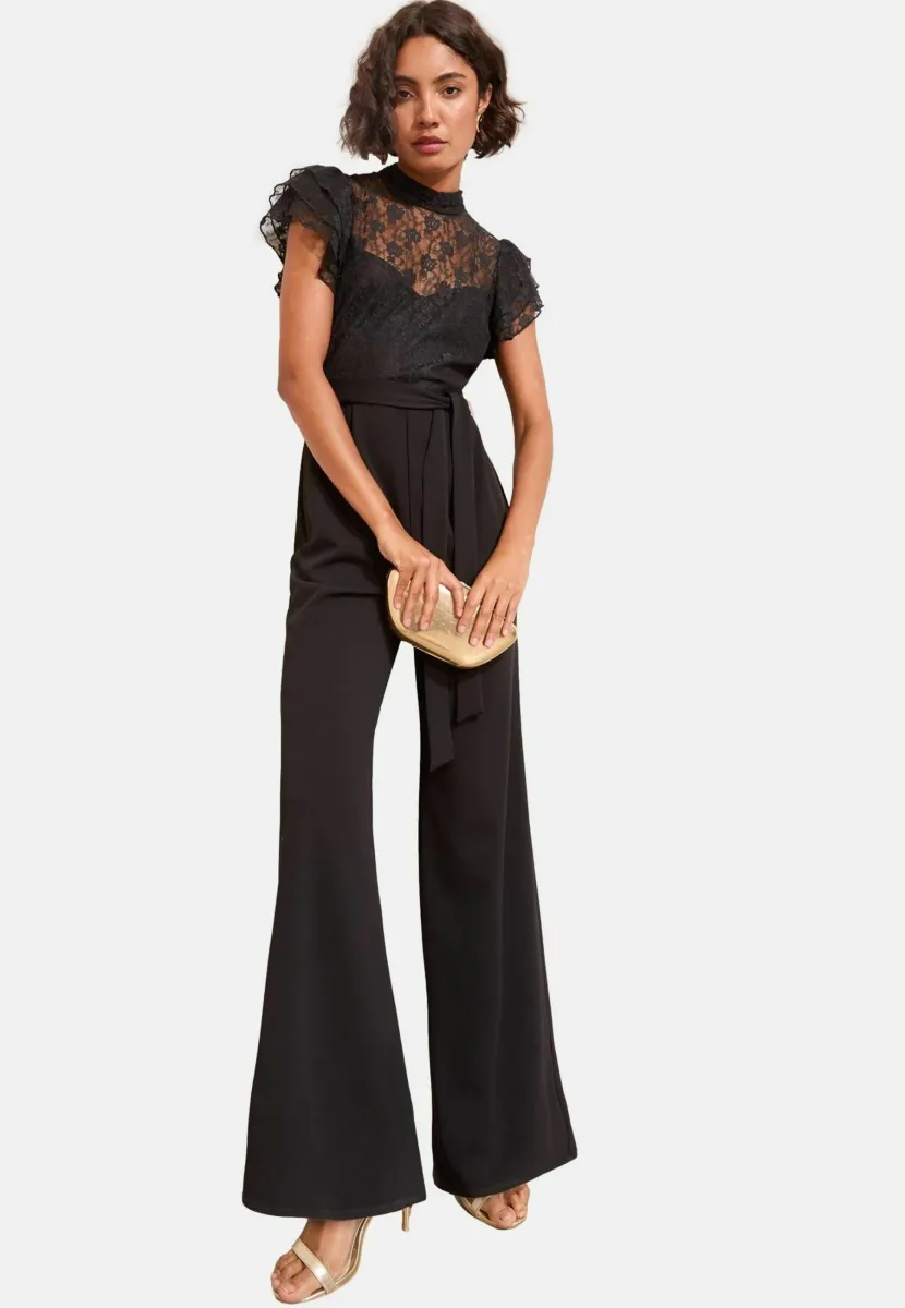 PETITE - FRILL SLEEVE - Jumpsuit - black