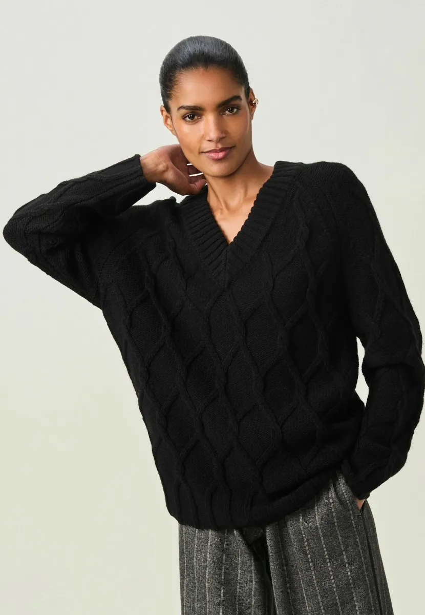 PETITE  - Strickpullover - black