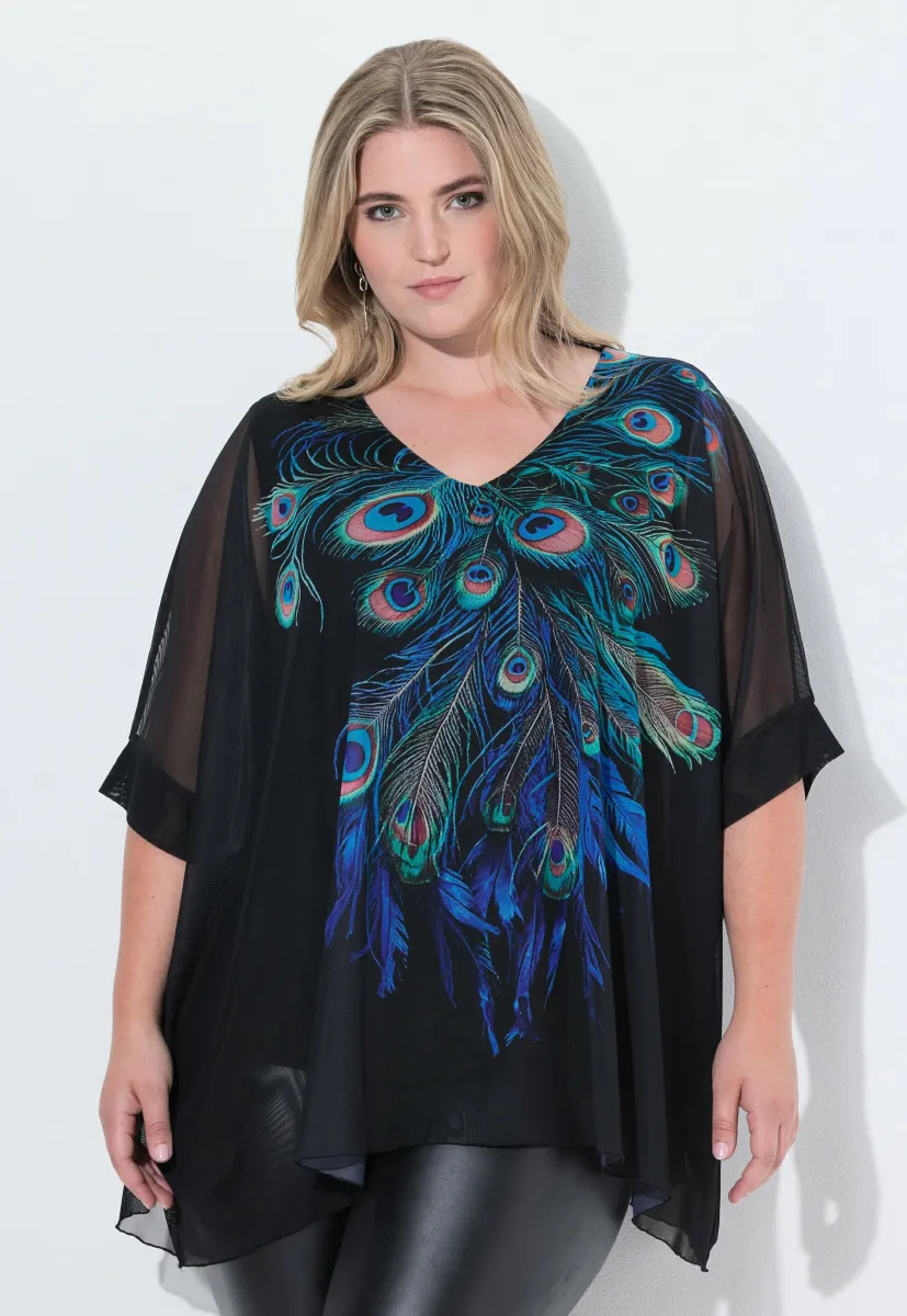 PFAUENFEDERN BLICKDICHTES  - T-Shirt print - black