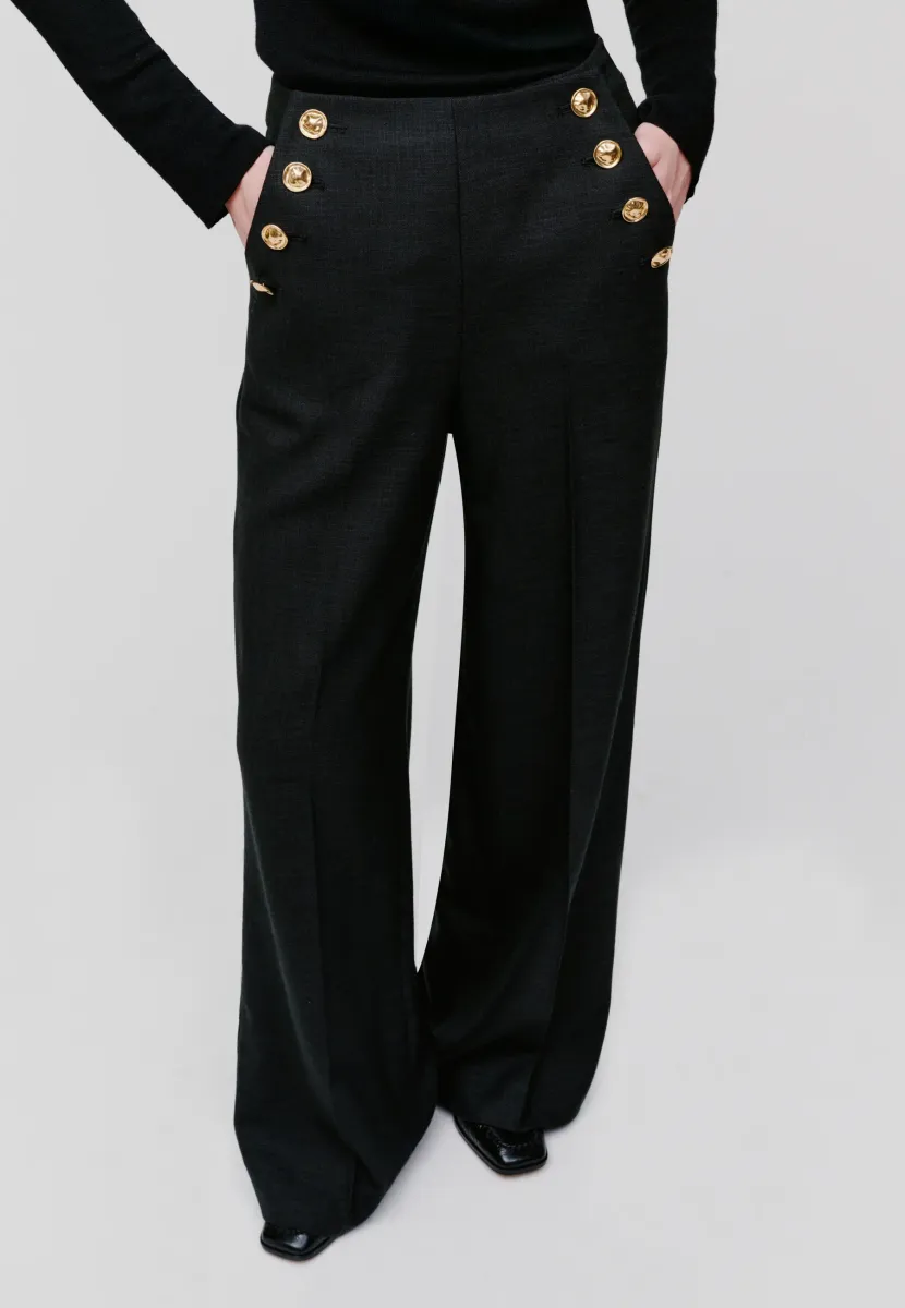 PHELINE - Stoffhose - black