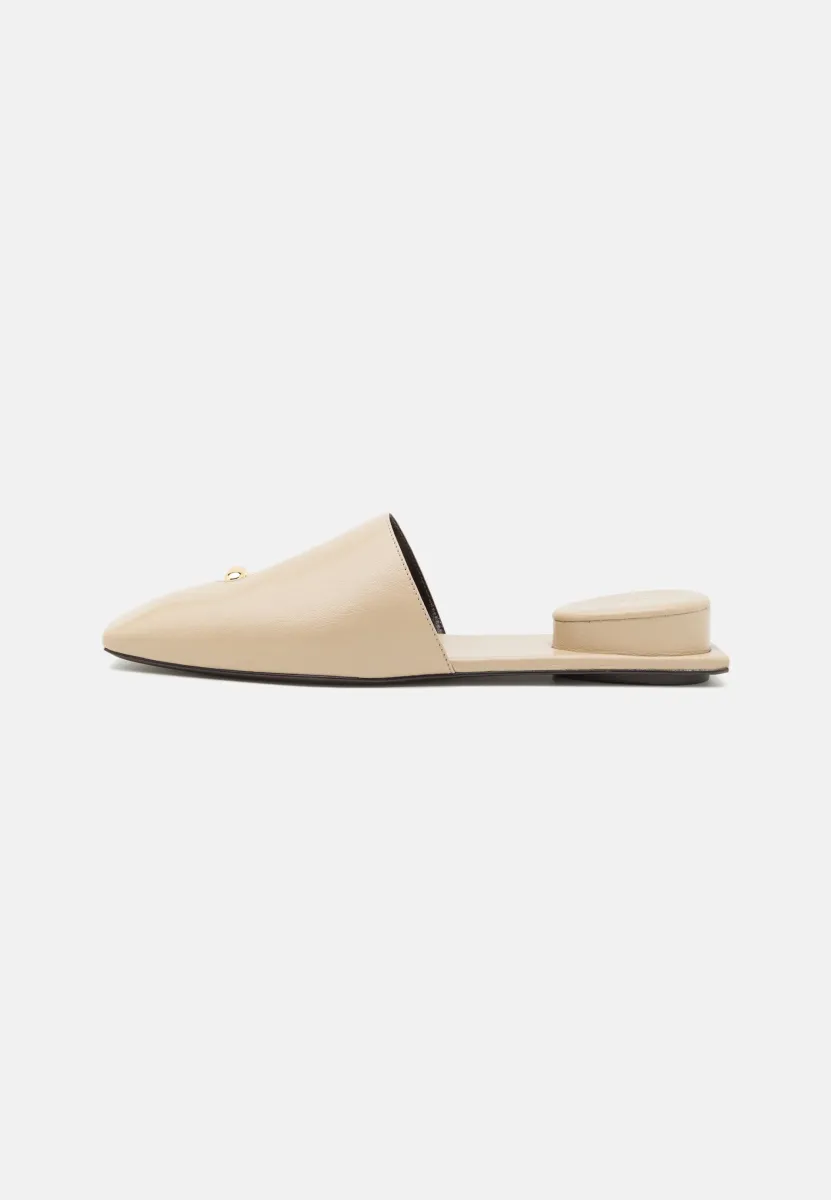 PIERCED MULE - Pantolette flach - stone gray/gold