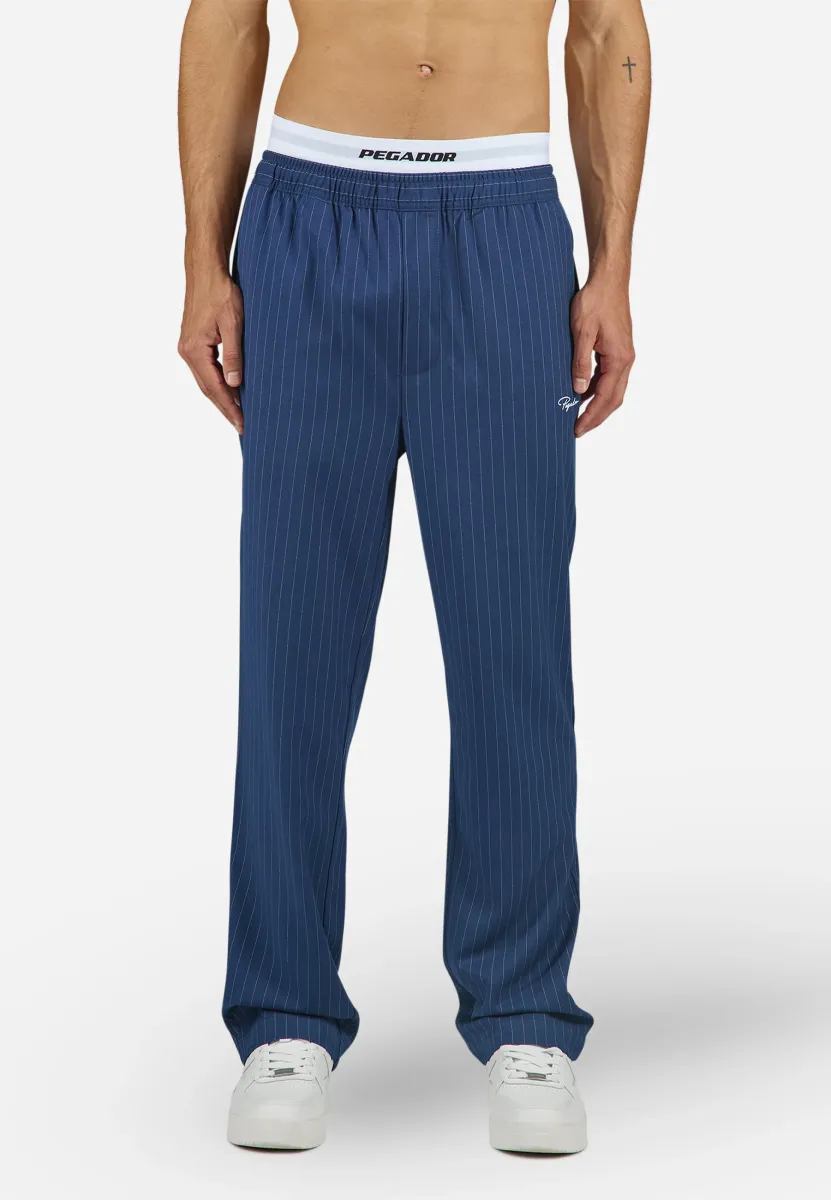 PIKAL REGULAR SMART PANTS - Stoffhose - indigo navy/white