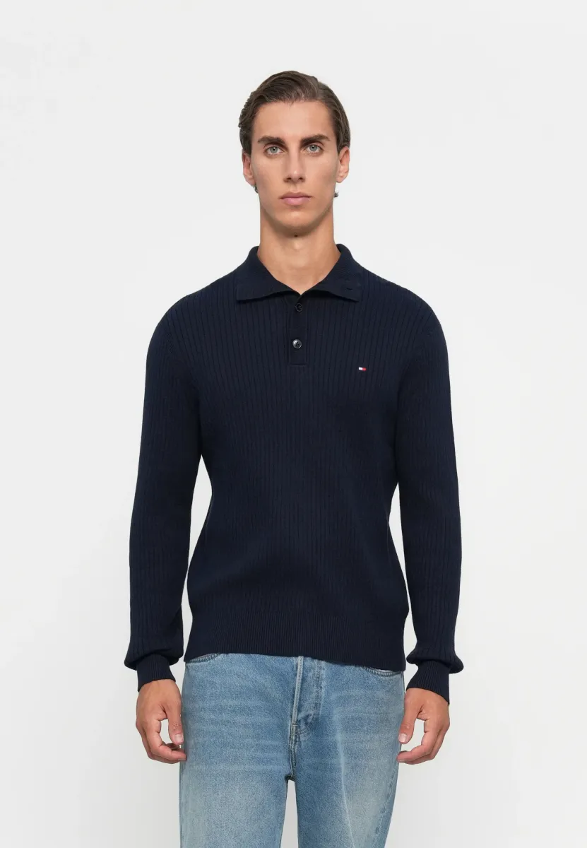PIMA CTN CASH STRUCTURE BTN MOCK - Strickpullover - desert sky