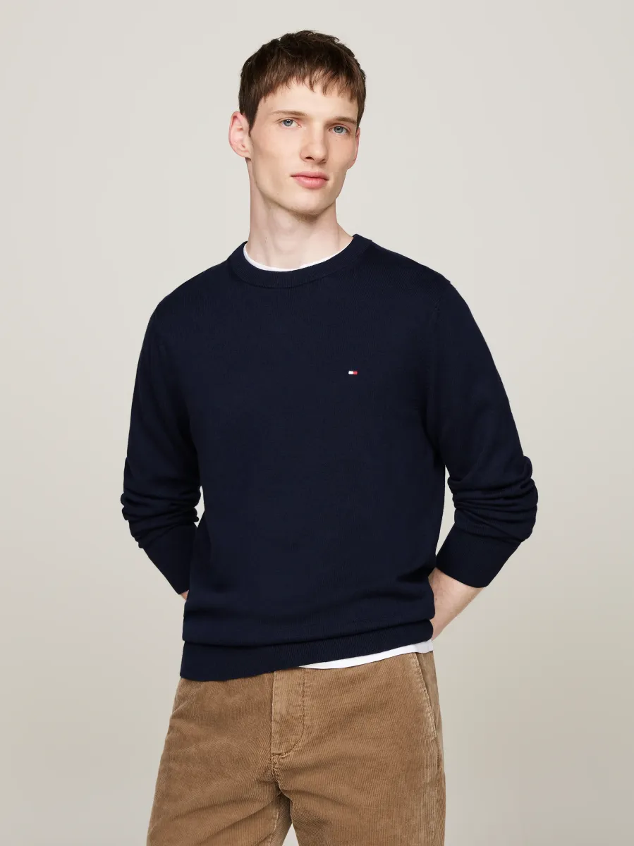 PIMA ORG CTN CASHMERE CREW NECK - Strickpullover - desert sky