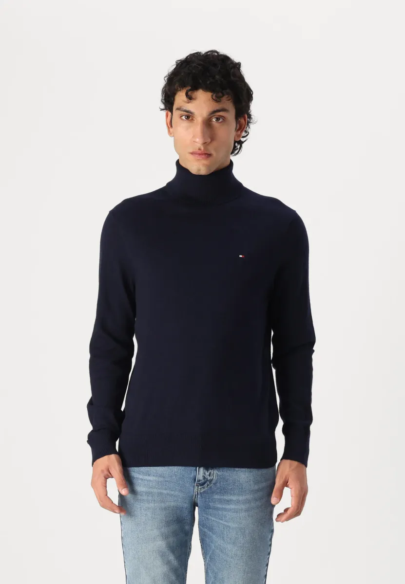 PIMA ORG CTN CASHMERE ROLL NECK - Strickpullover - desert sky