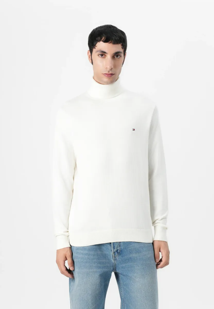 PIMA ORG CTN CASHMERE ROLL NECK - Strickpullover - ivory petal