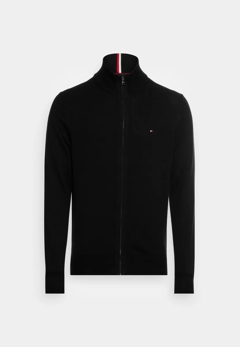 PIMA ORG CTN CASHMERE ZIP THRU - Strickjacke - black
