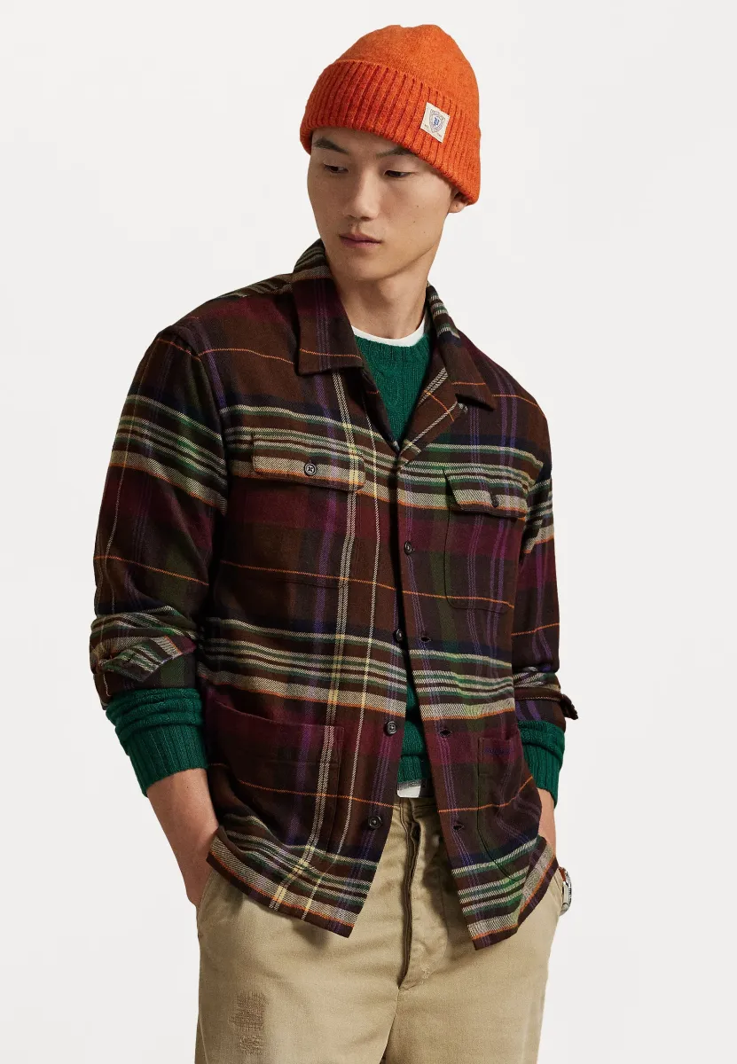 PLAID BRUSHED FLANNEL OVERSHIRT - Hemd - brown/green/multi
