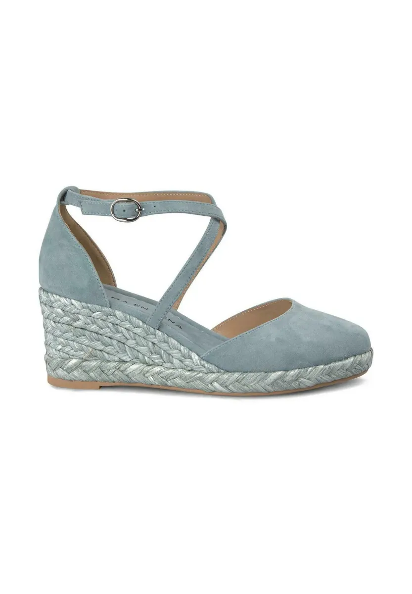 Plateaupumps - azul jaspeado