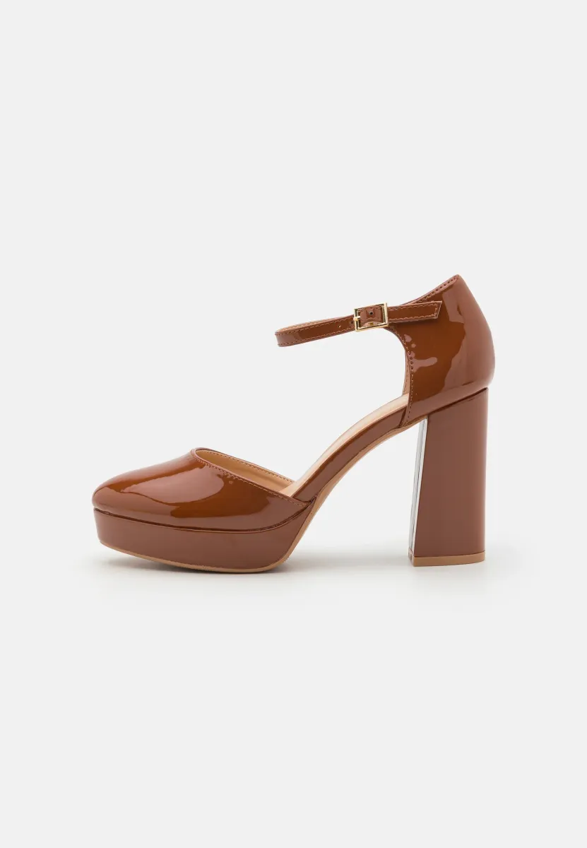 Plateaupumps - cognac