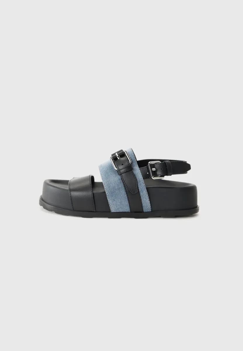 Plateausandalette - azzurro/nero