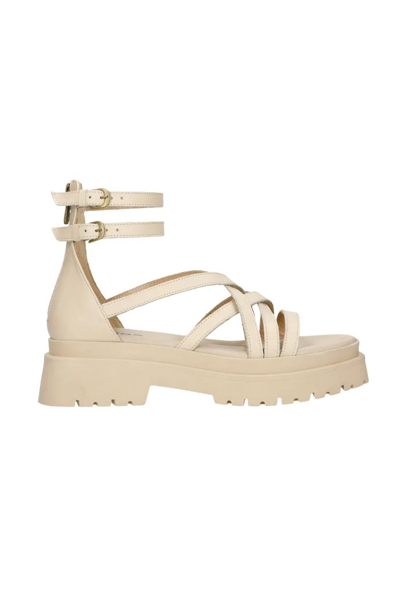 Plateausandalette - beige