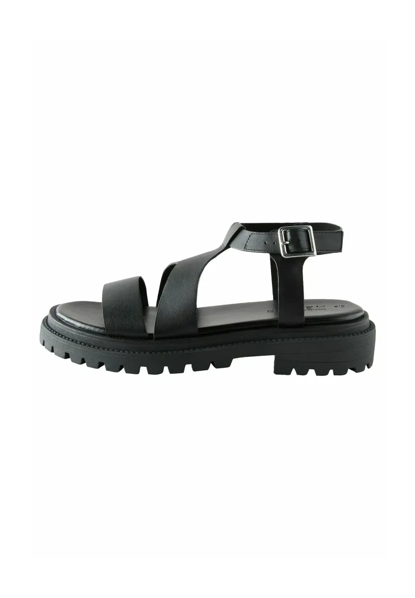 Plateausandalette - black leather
