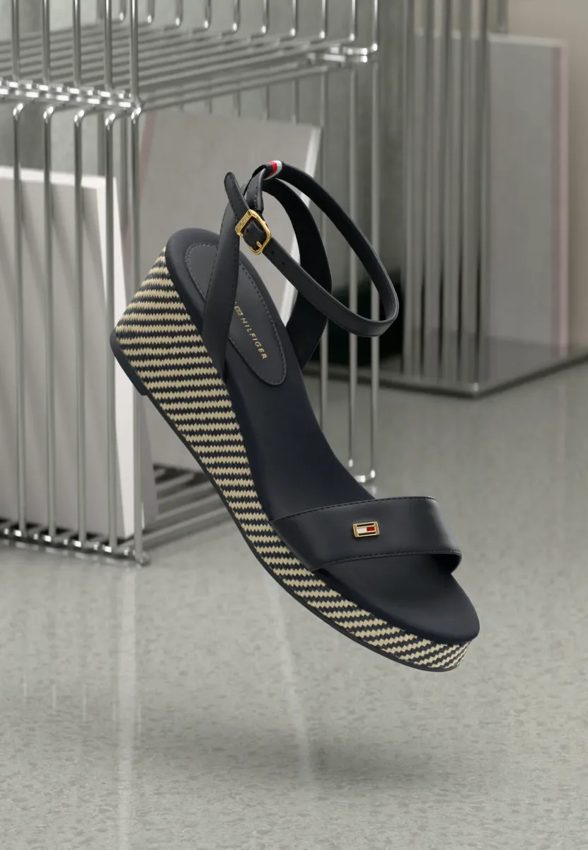Plateausandalette - blau