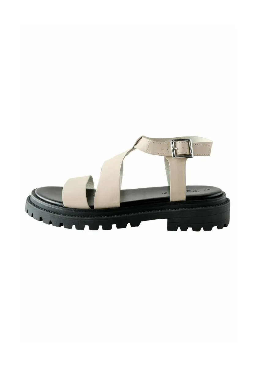 Plateausandalette - bone cream leather