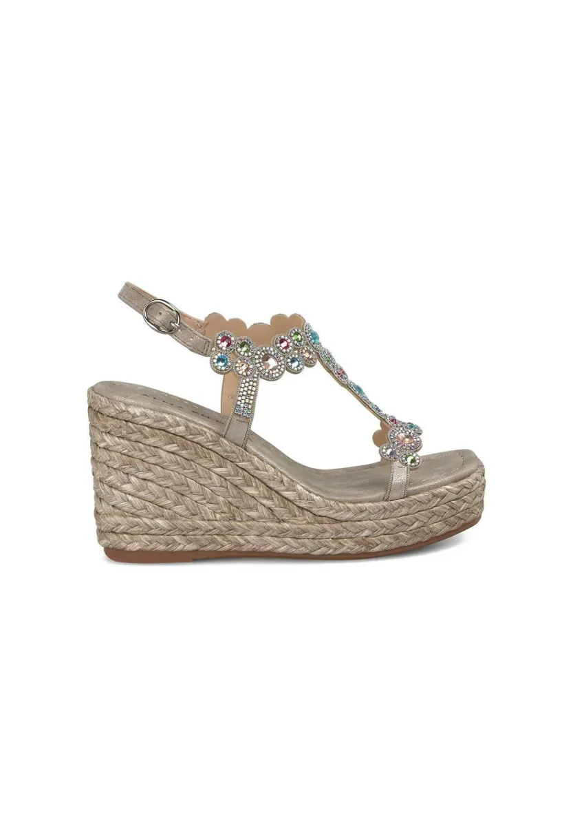 Plateausandalette - bronce