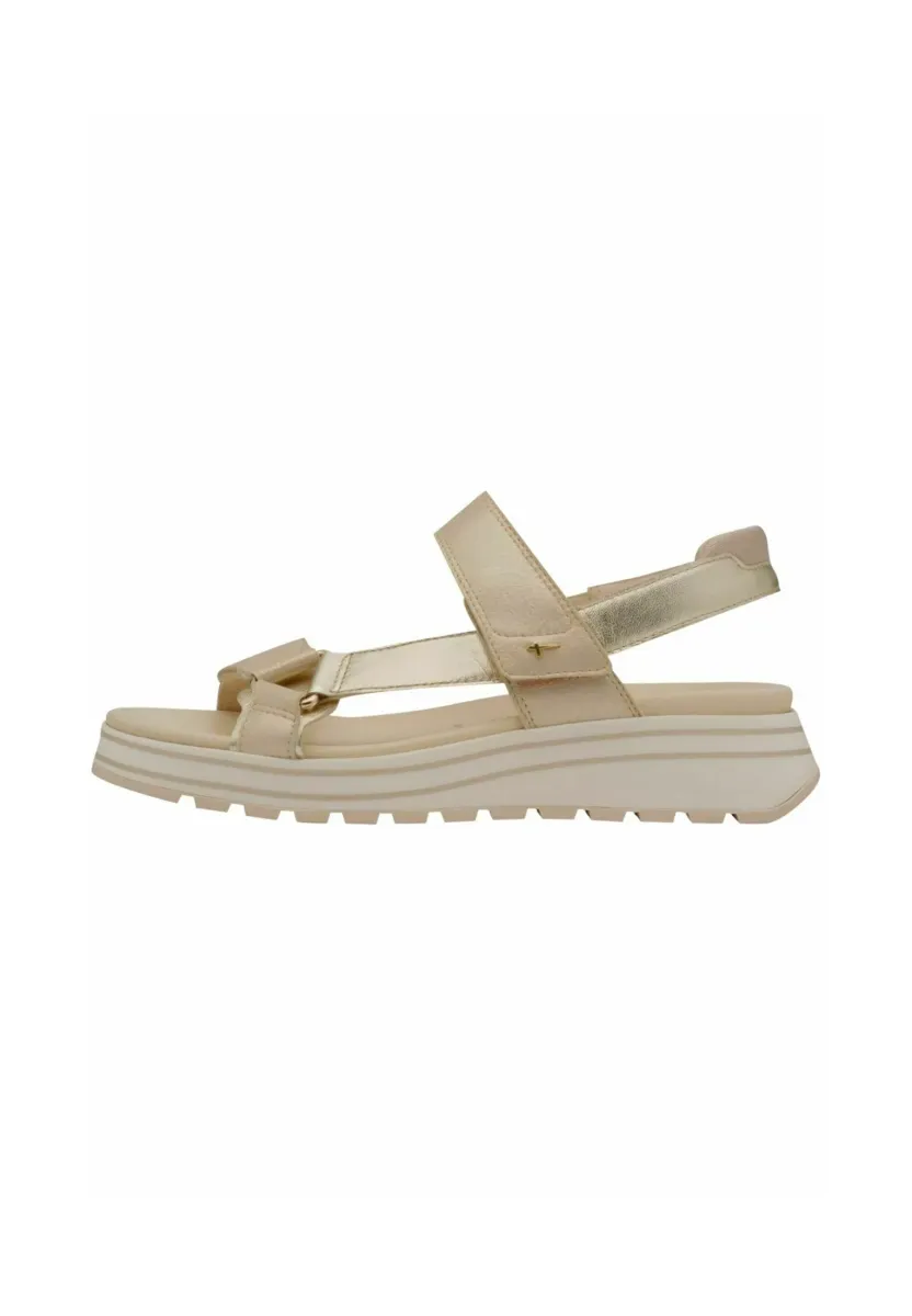 Plateausandalette - champagne comb