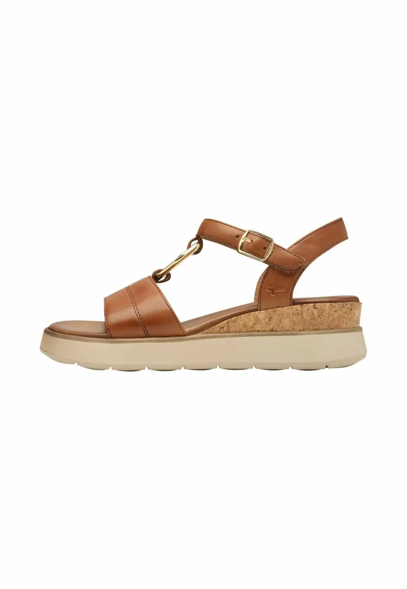 Plateausandalette - cognac