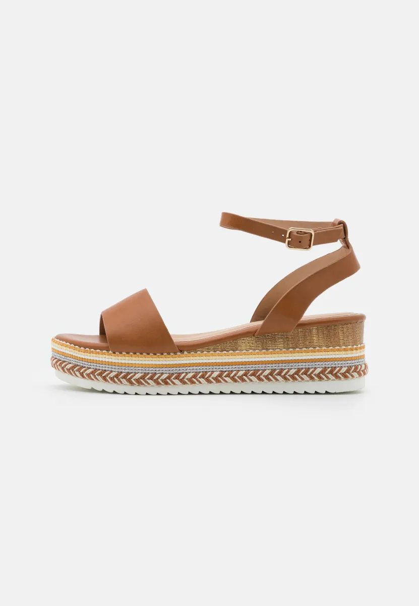 Plateausandalette - cognac
