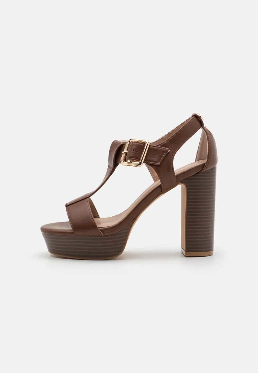 Plateausandalette - cognac