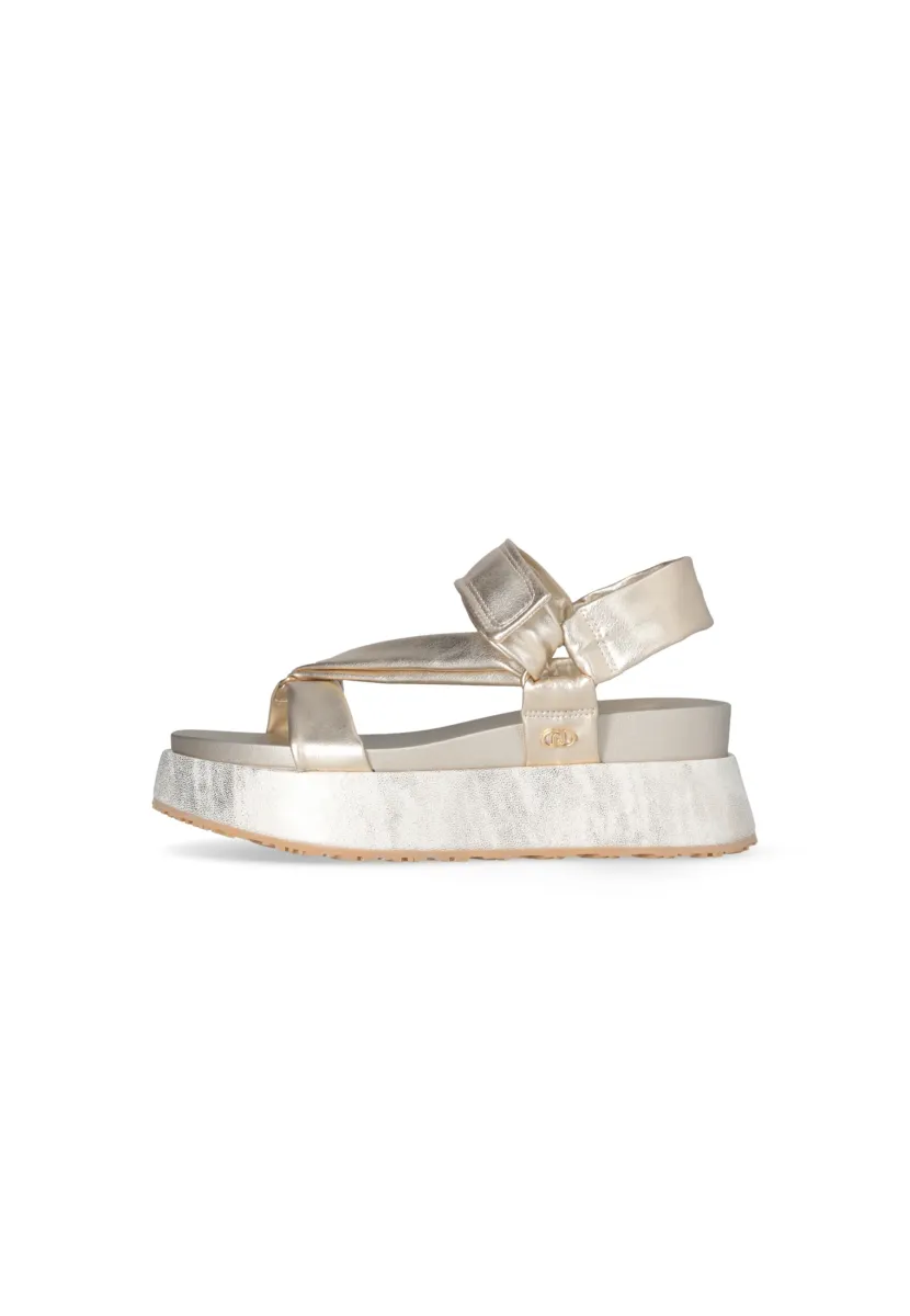 Plateausandalette - gold coloured