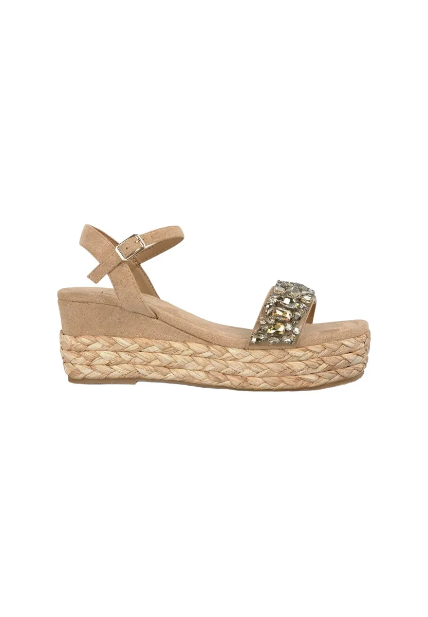Plateausandalette - marrón claro