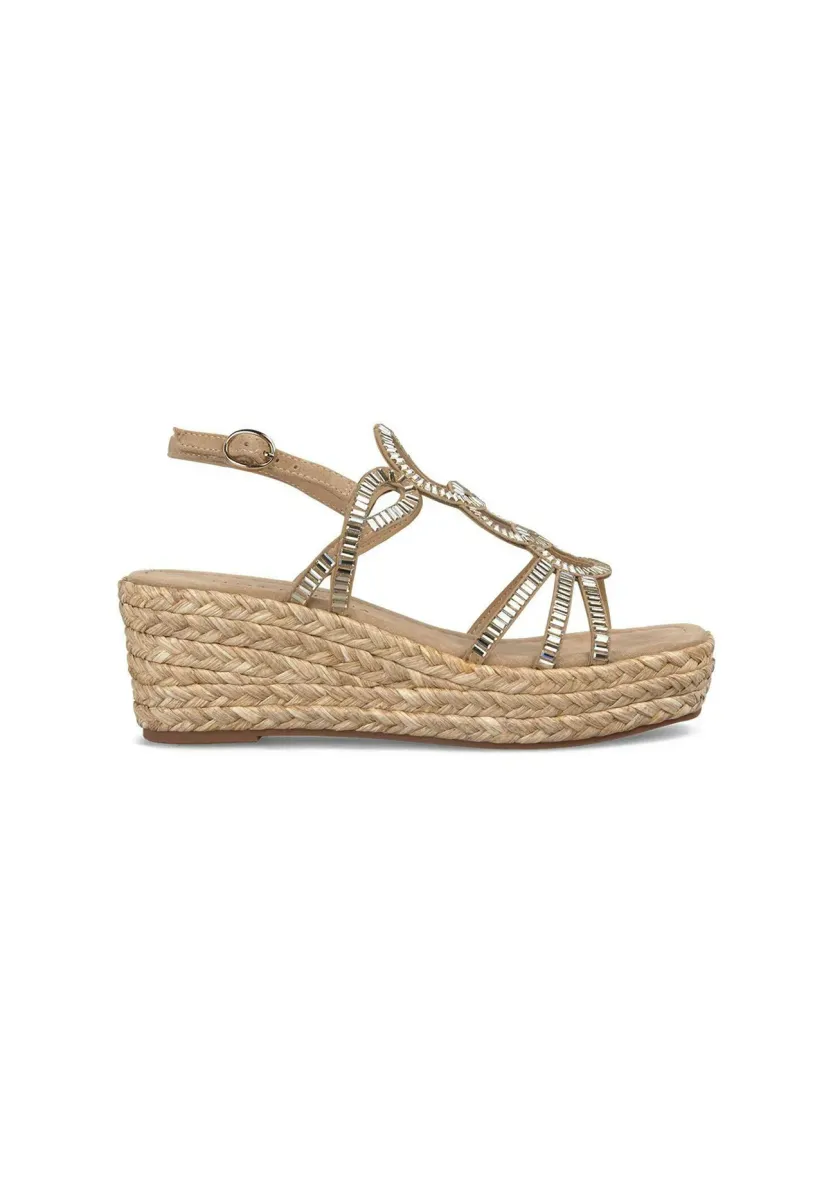 Plateausandalette - marrón claro