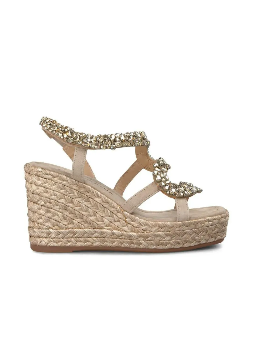Plateausandalette - marrón jaspeado