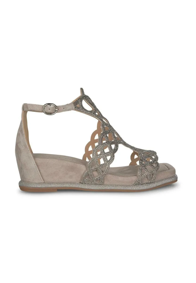 Plateausandalette - marrón topo