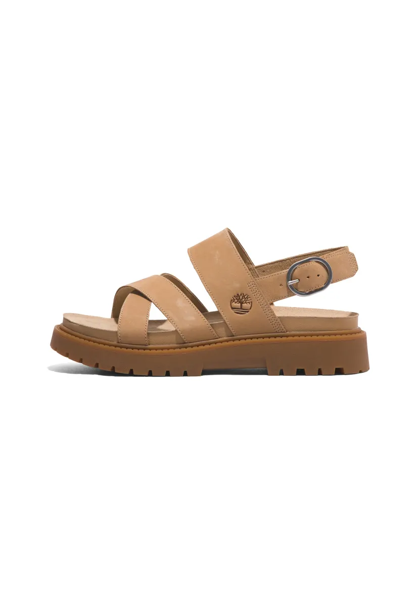 Plateausandalette - medium beige nubuck