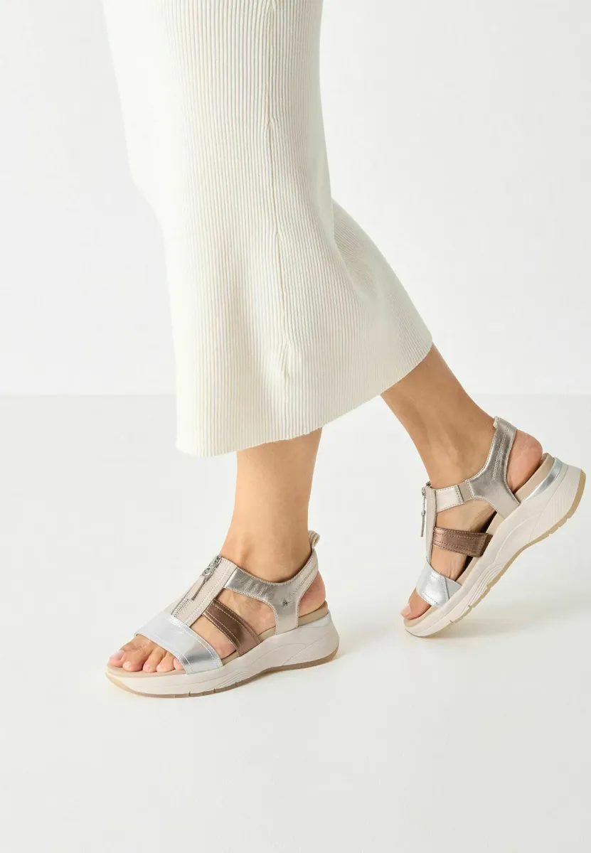 Plateausandalette - metallic comb