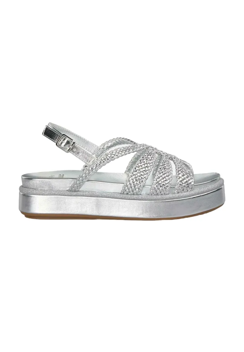 Plateausandalette - plateado