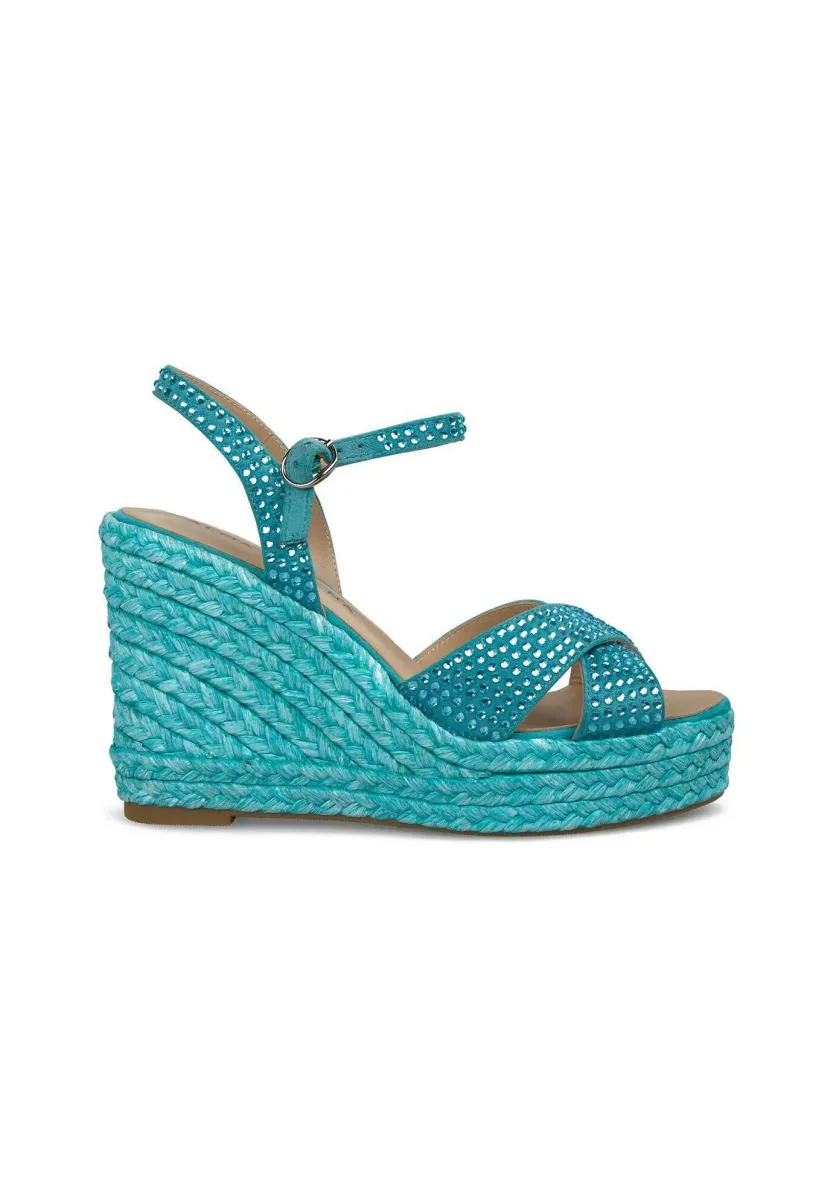 Plateausandalette - turquesa