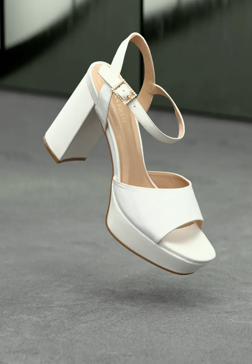 Plateausandalette -  white