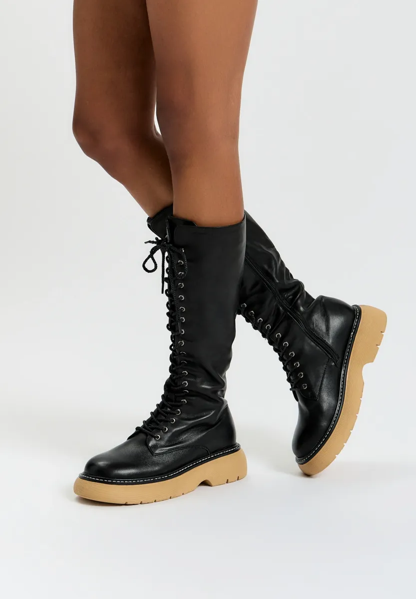 Plateaustiefel - black